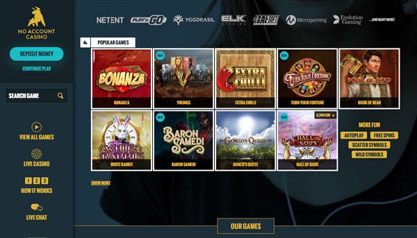No Account Casino Review